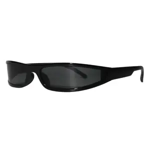 Vintage Sunglasses Women 2026 Luxury Punk Shield Wrap Sun Glasses with Classic Black Frame UV Protection for Everyday Wear