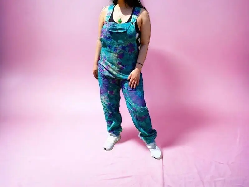 Handmade Cotton Low Crotch Overalls Tie Dye Boho Hippie