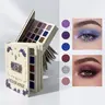 Vintage 5-Page Foldable Book Makeup Gift Set, All-In-1 Full Face Kit: Pigmented Shimmer & Matte Eyeshadow, Contour, Blush, Highlighter, Dual-Tone Lip & Cheek Cream, Portable Travel Case, Ideal Holiday Gift for Makeup Lovers, All Skin Types, Compact, Antib