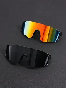 Classic Casual Street Style Men's Sunglasses, Sunglasses for Sports, 2 Pairs Set, Perfect for Cycling, Hiking, Climbing, Outdoor Activities