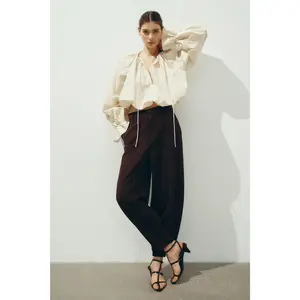 H&M Jersey barrel-leg trousers