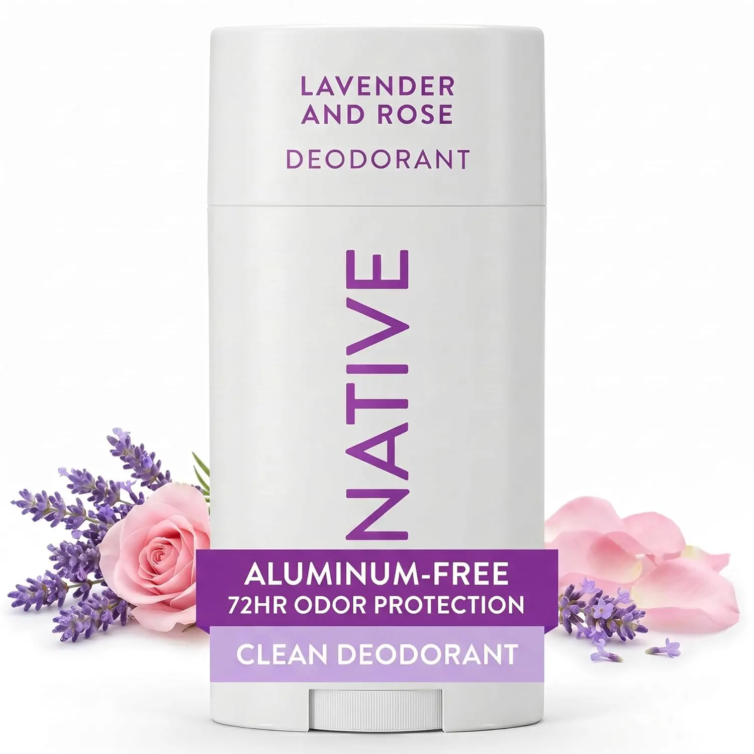 Native Deodorant Contains Naturally Derived Ingredients, 72 Hour Odor Control, Deodorant for Women and Men, Aluminum Free, Lavender & Rose 2.65oz