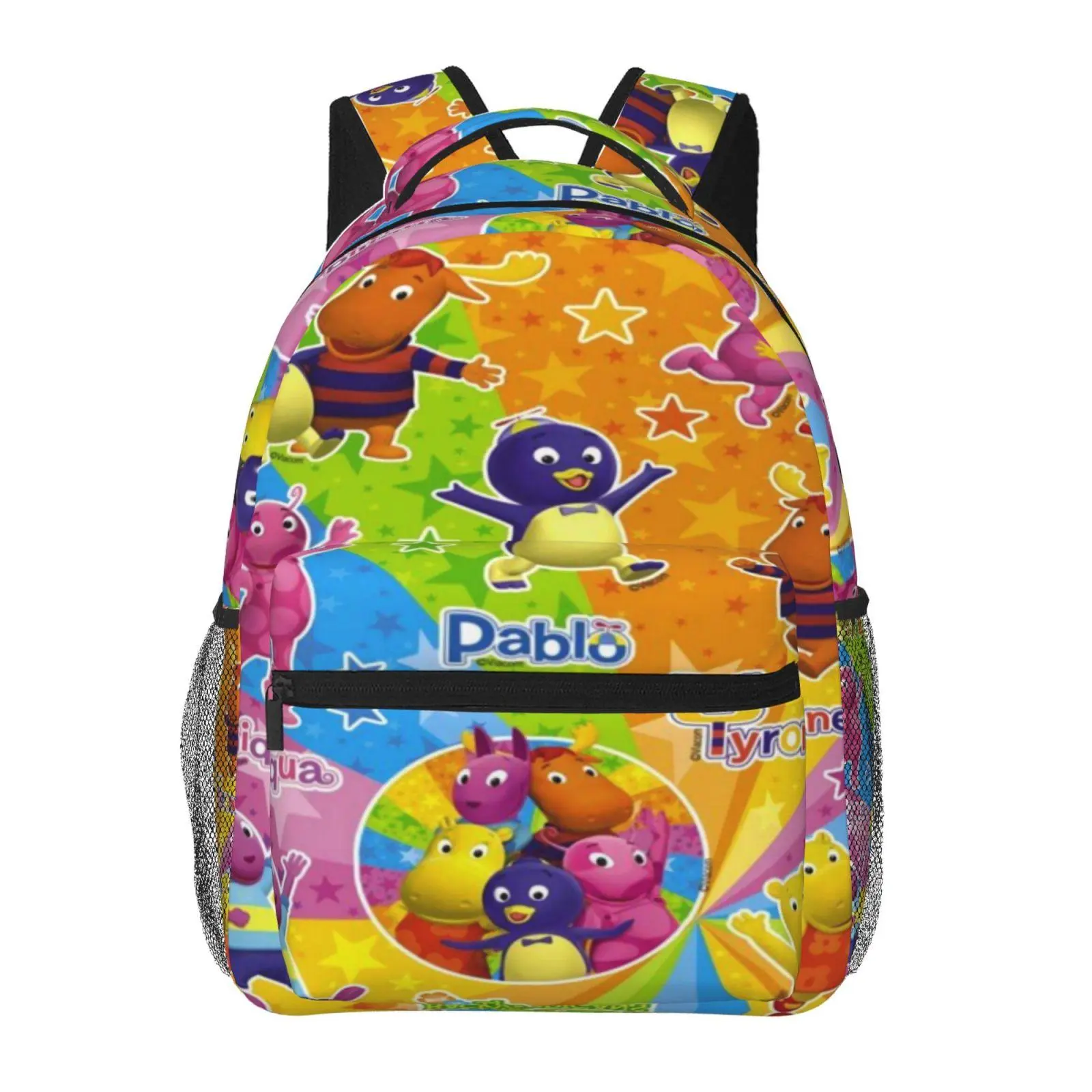 The Backyardigans backpacks for school 2026–2027, large capacity, cartoon print; The Backyardigans laptop daypack for campus and daily commuting, lightweight and portable; The Backyardigans backpack gift for kids, teens, and students