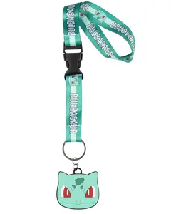 Pokemon Bulbasaur Wrist Keychain Lanyard OSFM For Keys Keychain Wallet and For Men and Women With Rubber Charm