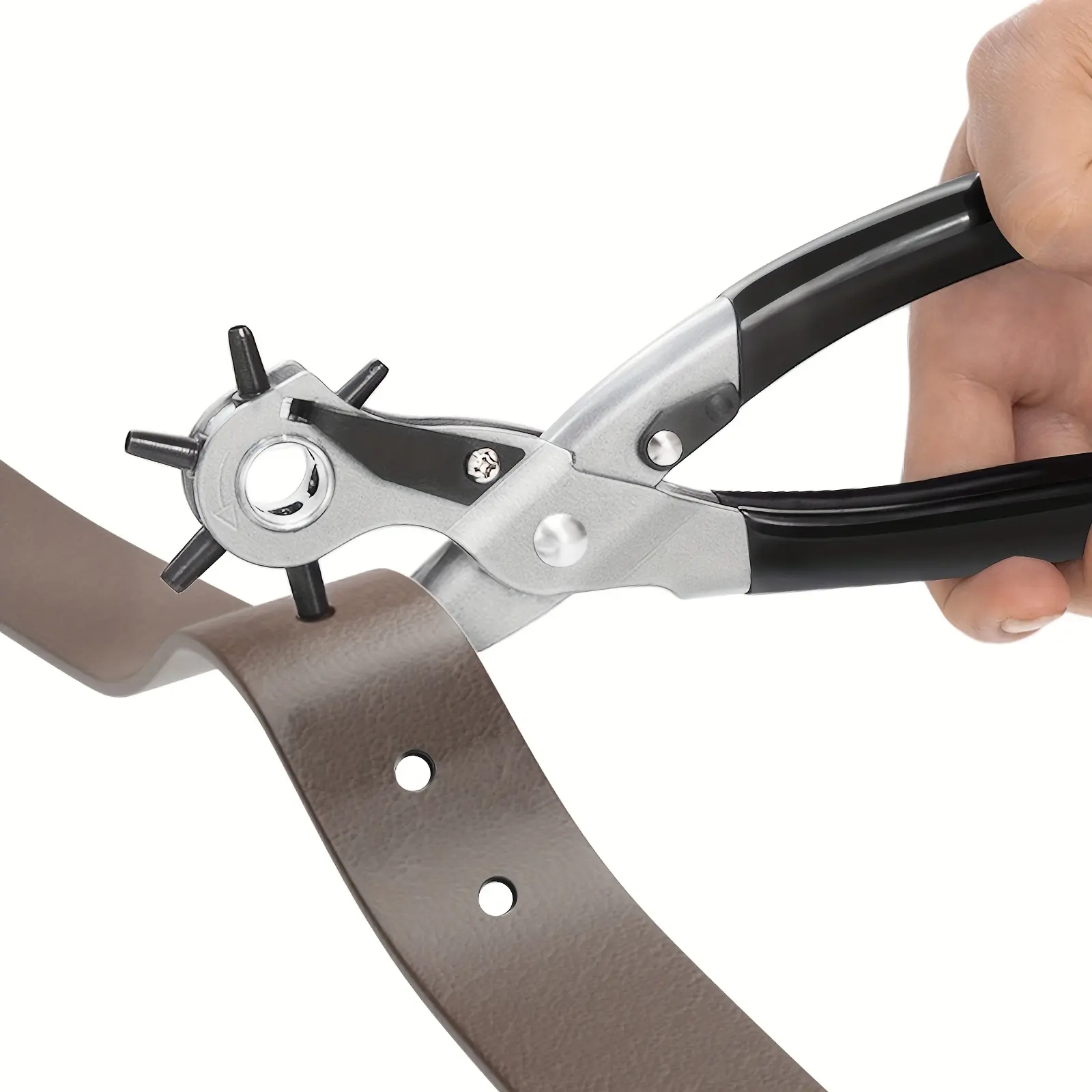 FORICOM Heavy Duty Rotary Puncher Kit - Upgraded 6-Hole Diy Tools for Leather Belts, Perfect Round Hole Creation for Home & Party DIY Projects, Hole Punch Set, Smooth Hole Puncher