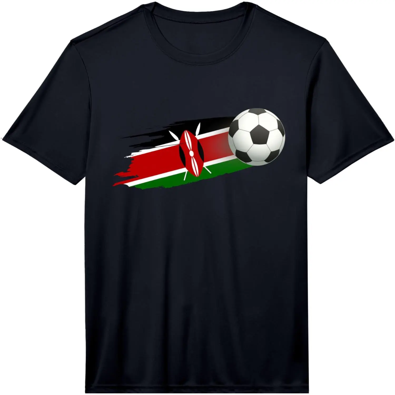Kenya Soccer Ball Kenya Flag Jersey - Kenyan Football Fan Performance T-Shirt