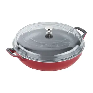 STAUB Enameled Cast Iron, 3.5-qt Braiser w/Glass Lid, Made in France
