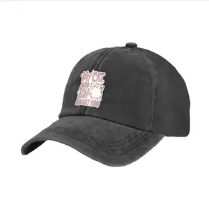 My Cat & I Talk About You Faux Suede Patch Adult Cap