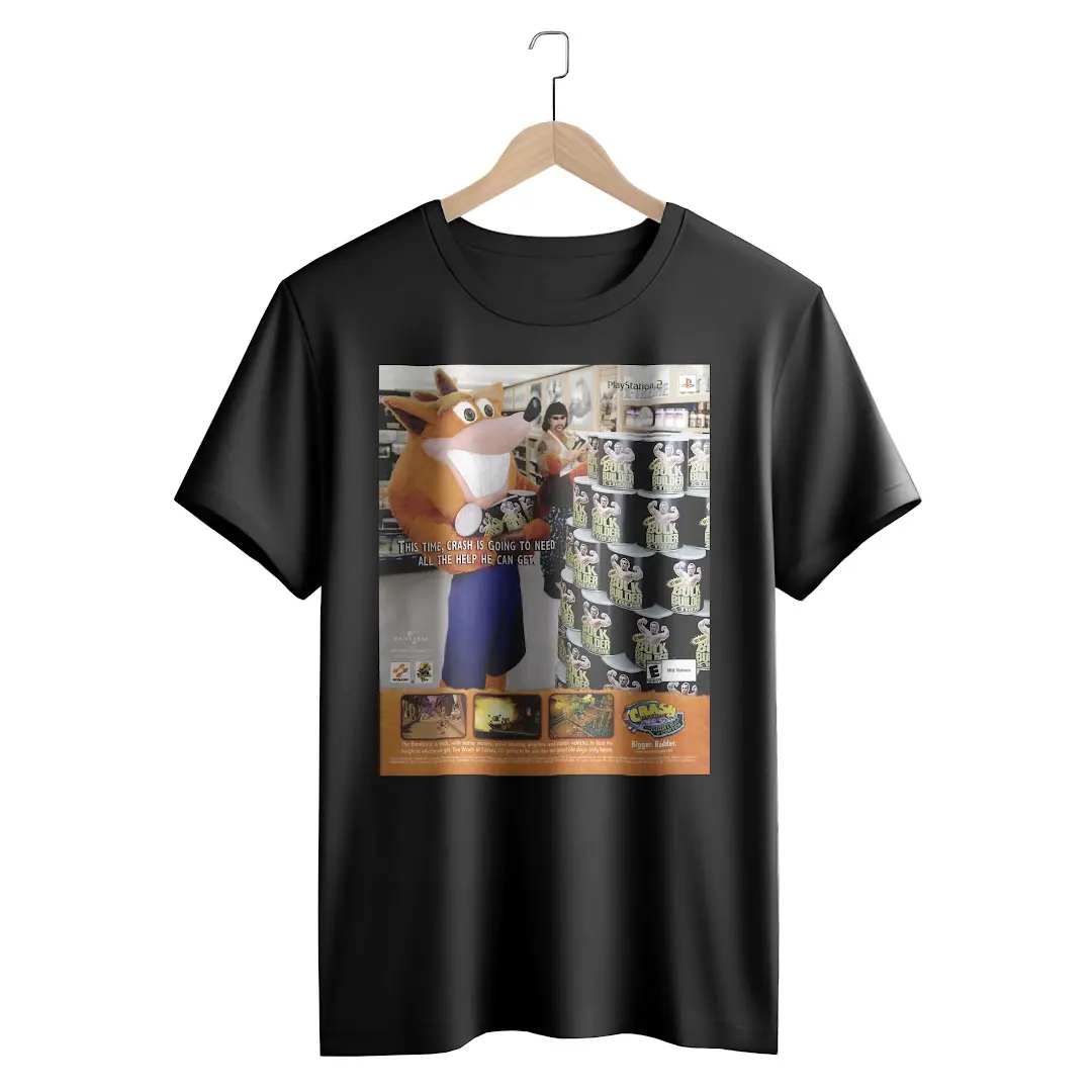 New Arrived T-Shirt Hipster Tops T-Shirt Crash Bandicoot, Vintage T-shirt, Graphic T-shirt, Unisex T-shirt