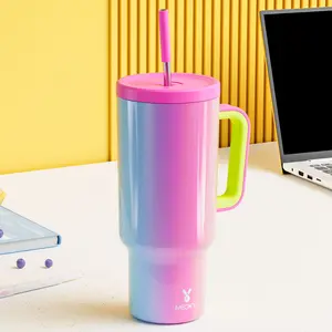 Meoky 40oz Stainless Steel Cup,Hot Water Mug,for School, Outdoor, Office, Portable Leak-proof Car Thermos Cup, Keeps Cold for 24 Hours, Perfect as a Holiday Gift