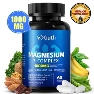 Viyouth 1000mg Magnesium Complex - 10 Elemental Magnesium Complex & Zinc for Calming Sleep & Relax - US Made - Dietary Supplement for Hair Health Digestive Detox & Cortisol Balance-3rd Party Tested Tablets Fitness, magnesium glycinate Vitamin