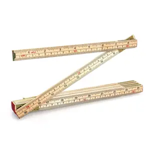 Folding Wood Rule, 6 FT 6 Inch Foldable Ruler with US and Metric Measurements for Carpenters