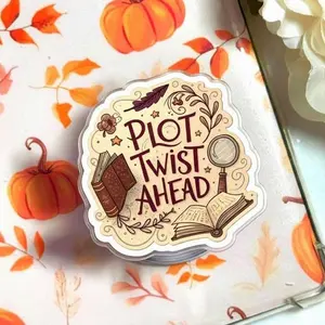Plot Twist Ahead Phone Grip - Bookish Aesthetic Phone Stand - Gift for Book Lovers - Dark Academia Library Tech Accessory - Reader Writer Phone Holder - Vintage Style Bookworm Gift