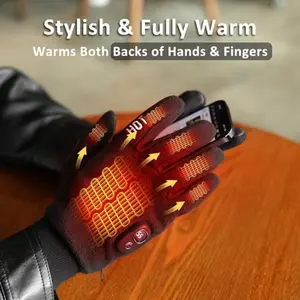 Heated Electric Gloves for Men, Touchscreen Winter Cycling Gloves with Warm Fleece-lined Thick Design, Outdoor Sports Hand Protection, Hand Cover