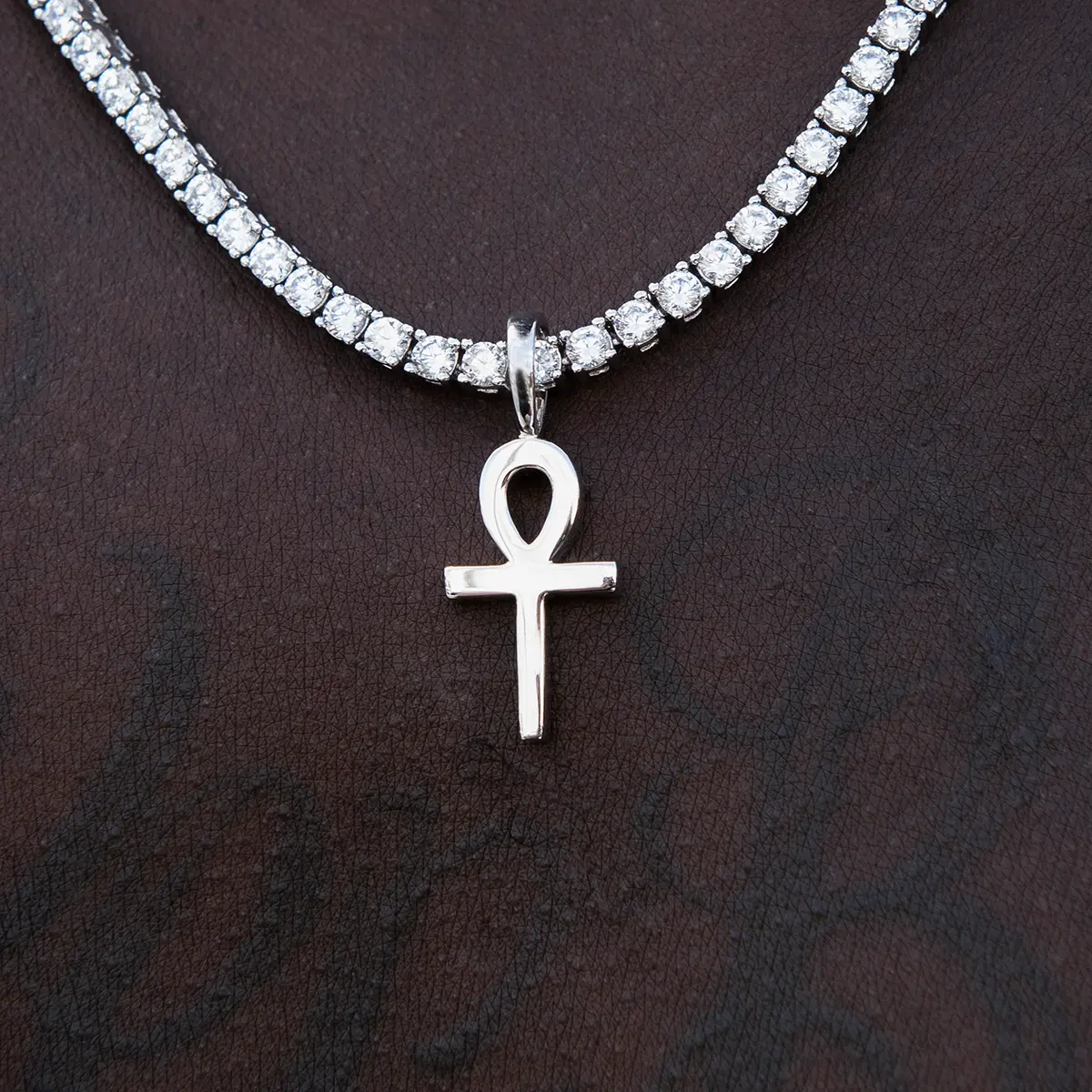 GLD Micro Simple Ankh Cross in White Gold | Simple Design with 18k plating  |Lifetime Guarantee  - Perfect Gift (Chain Not Included) #TikTokShopBackToSchool