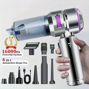 4-In-1 Portable Handheld Cordless Vacuum Cleaner, Multi Function Vacuuming, 16kpa Strong Suction, LED Power Indicator, 3 Adjustable Levels, Brushless Motor, USB, Home & Car Use, Home Cleaning Tools