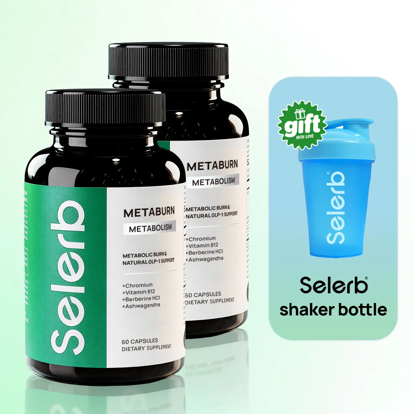 2 Bottles+Free Shaker Cup