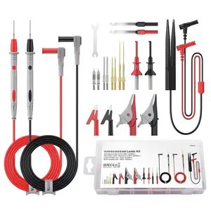 25 count  Multimeter Test Leads Kit  III 1000V 20A with Replaceable Test Probes 4 count Large/Medium  Clips Tweezer, Professional Leads Kit for Industrial   Electrical Testing