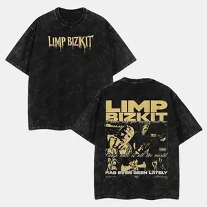 ViciousWear Retro Vintage Limp Bizkit T-Shirt - Cause Hate Is All The World Has Even Seen Lately Band Music 90S Y2k Heavy Metal Menswear Distressed Crewneck Tops