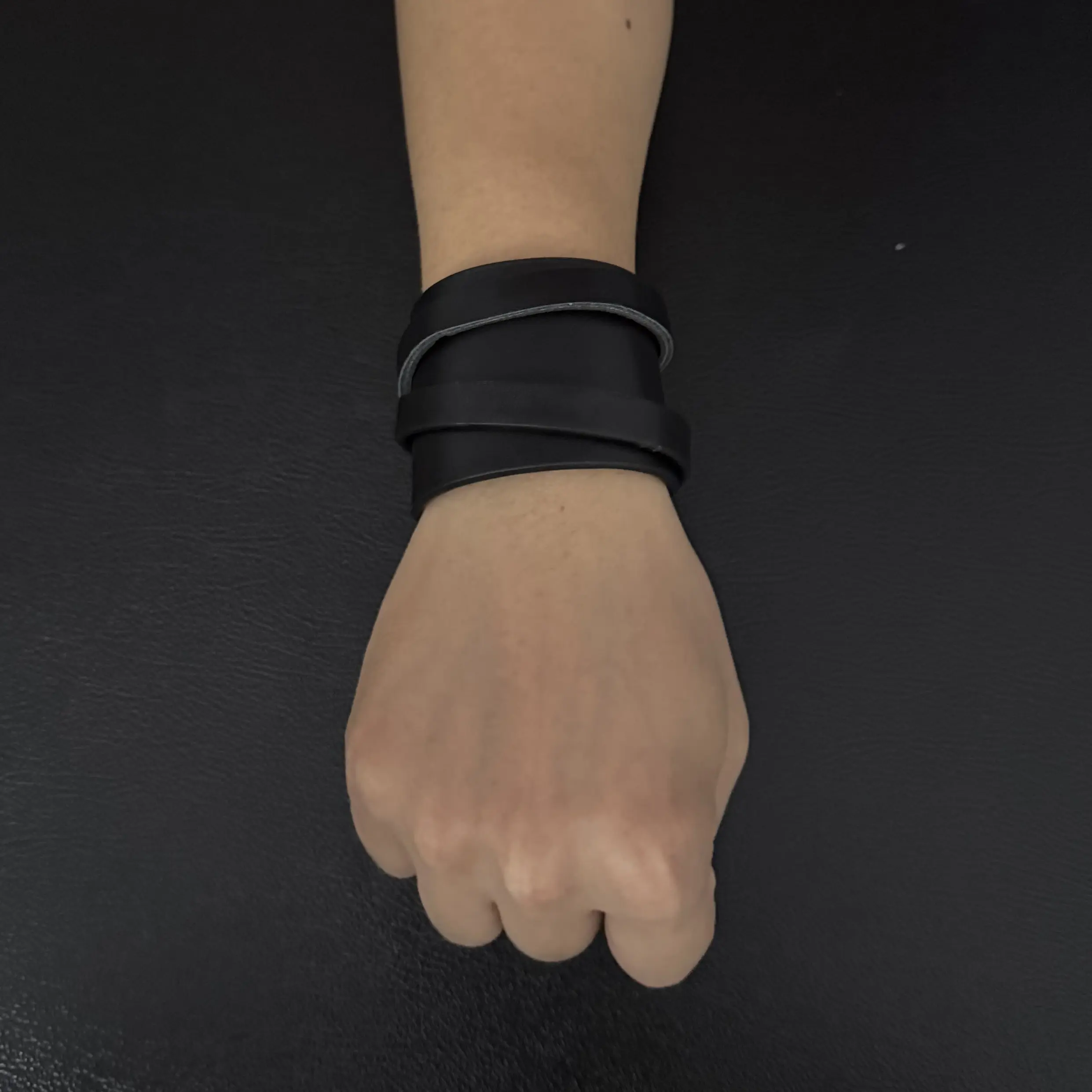 ThatDripTho Raven Black Leather Bracelet with Heat-Reactive Colors for Women and Men