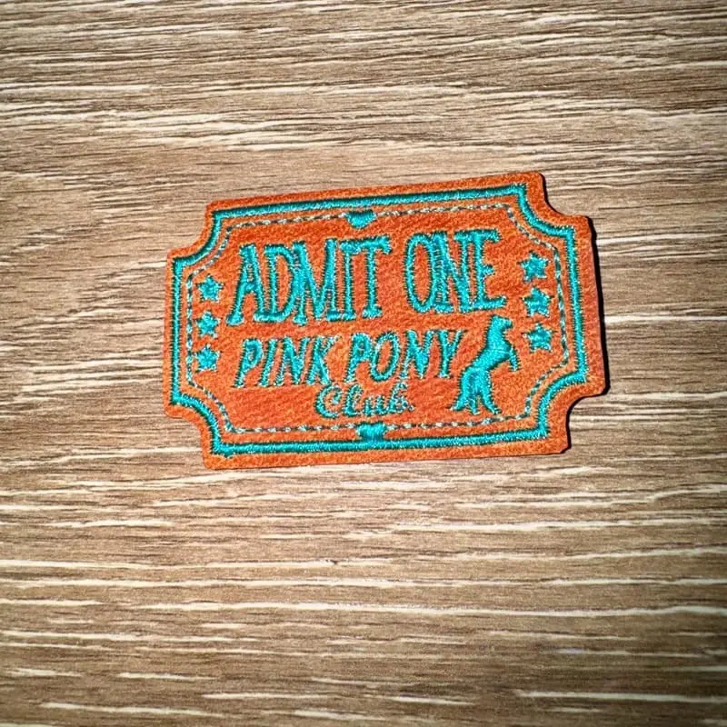Pink Pony Club Leather Iron-On Patch