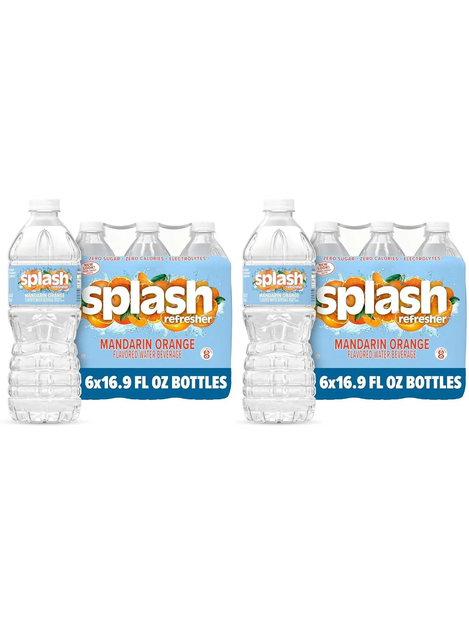 SPLASH REFRESHER Flavored Water Bottles, Wild Berry Flavor - 6-Pack, 16.9 Fl Oz - Refreshing Flavored Bottled Water with Electrolytes - Zero Sugar & Zero Calories