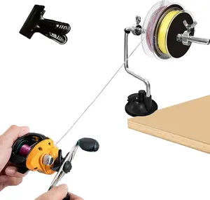 Portable Fishing Line Spooler, Adjustable Reel Spooling Tool for Spinning & Baitcasting Reels, Easy Setup with Clamp & Suction Base