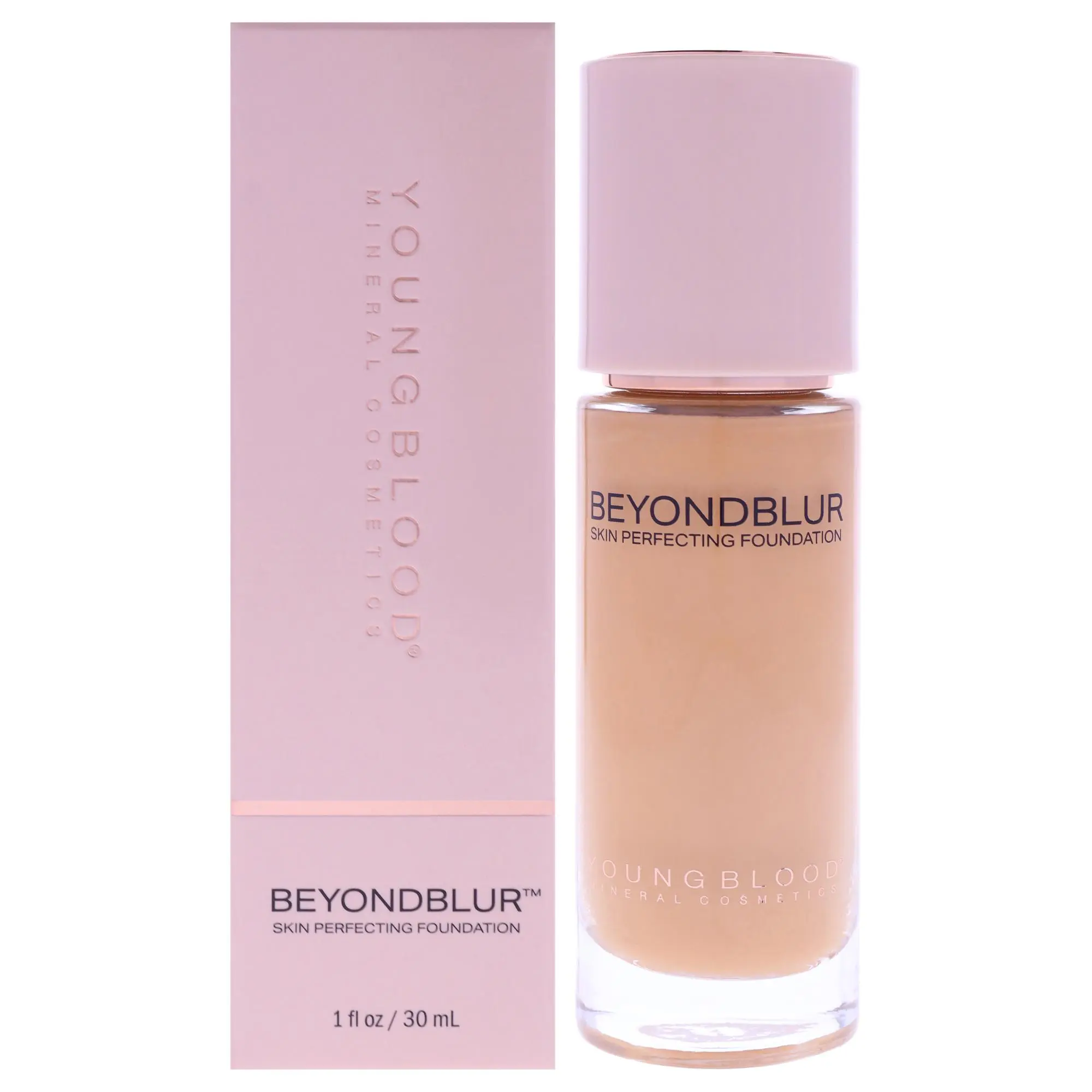 Youngblood BeyondBlur Skin Perfecting Mineral Base Foundation - MW3 Medium Warm Undertones, 1 fl oz, Women's Cosmetic Makeup, Natural Tone, Flawless Finish, Apply Evenly