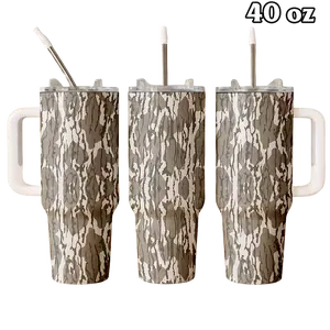 Tree Bark Bottomland Camo Print Tumbler 40oz & 30oz, Rustic Outdoor Hunter Cup For Men Women, Insulated Travel Drinkware, Nature Lover Gift | 060426.R3062.ID00