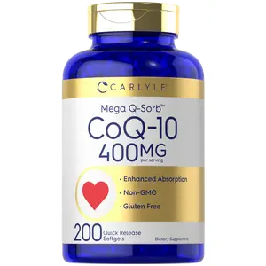 Carlyle Coq10 400mg Softgels | 200 Count | Non-GMO and Gluten Free Supplement | High Absorption Carlyle Coq10 400mg Softgels | 200 Count | Non-GMO and Gluten Free Supplement | High Absorption