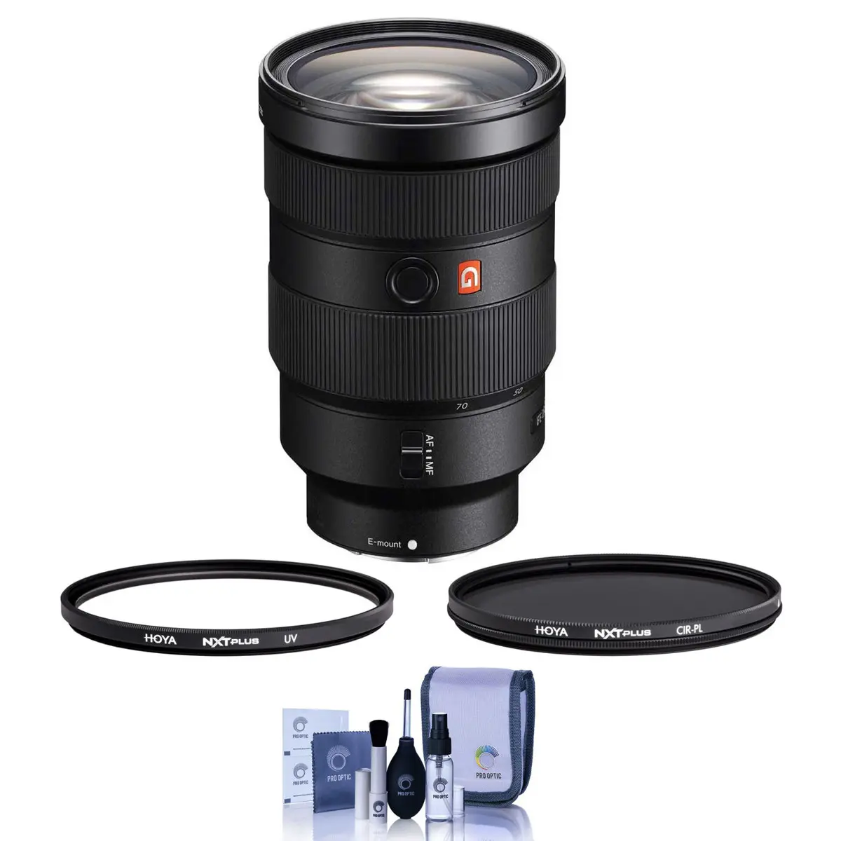 Sony FE 24-70mm f/2.8 GM Lens for Sony E, Bundle with Hoya 82mm UV+CPL Filter Kit, Cleaning Kit