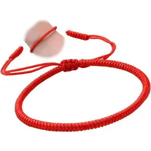 Men Women Chinese Lucky Red String Bracelet Tibetan Buddhist Prayer Handmade Yoga Prayer Rope Mala Bracelet Adjustable Size
