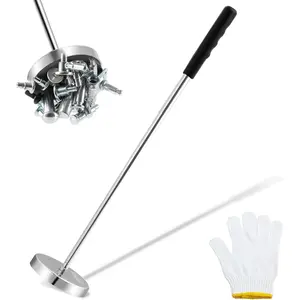 TikTokShopBlackFridayVEVOR Telescoping Magnetic Sweeper Pickup Tool with Glove, Handheld Screws Parts Finder with 35LB Pull Capacity Strong Magnet, Retractable Handle 8.9 to 33.3 inch Pick up Nails Screws Metal Parts