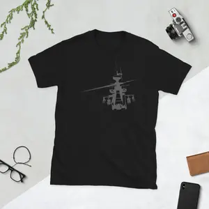Stealth Apache Helicopter Tee: Soar in Style Short-Sleeve Unisex T-Shirt