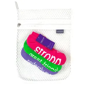 laundry bag 3-pair sock set: perfectly me, great friend, strong