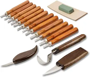Wood Carving Tools Set 19Pcs for Beginners Professionals,  Wood Sculpting Tools Complete Kit