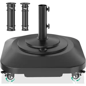Umbrella Base with Wheels, Umbrella Stand Base Heavy Duty 100lb Windproof, Fillable Umbrella Base Mobile Square Umbrella Stand Outdoor Base for Patio, Deck, Poolside, Lawn, Fits  Sized Umbrellas
