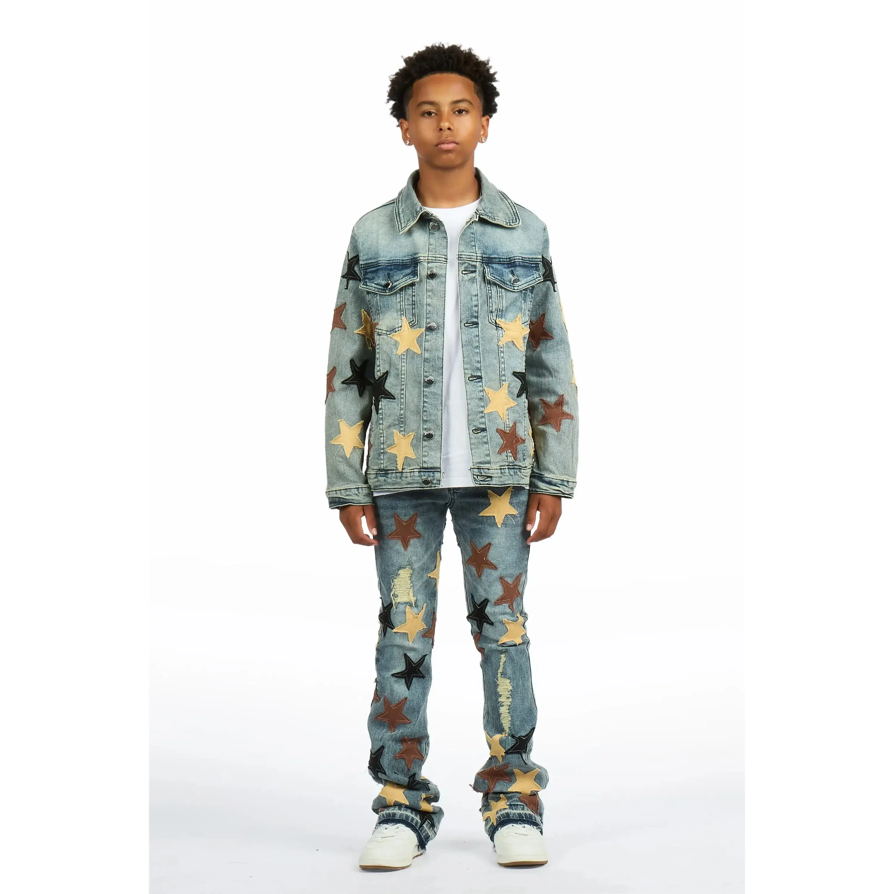 Boys Starlane Tint Denim Jacket & Stacked Jean Set