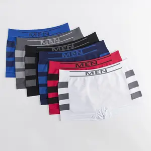 Men's Seamless Boxer Briefs, Breathable Comfort Elastic Waistband Casual Underwear for Daily Wear