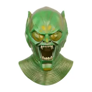 Misfits mask,halloween festivity,Realistic Wrinkled Face Halloween Prop,Horned Devil Halloween Mask with Hood,horror masks,halloween skull mask,movie cosplay,party,halloween costume mask,spooky party mask,Vintage Horror Devil Mask green goblin mask