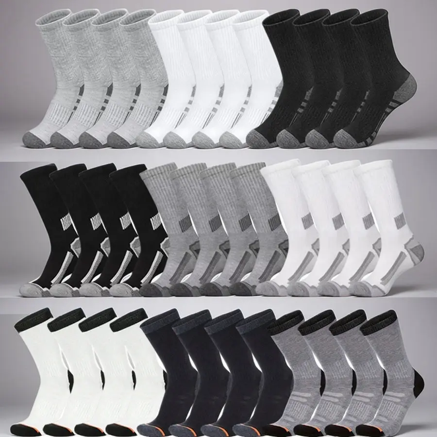 Men's Mid-Tube Sports Socks 50-Pair Set, Breathable Mesh Workout Socks, Sweat-Wicking & Comfortable, Assorted Black/White/Gray, Sports Socks Set