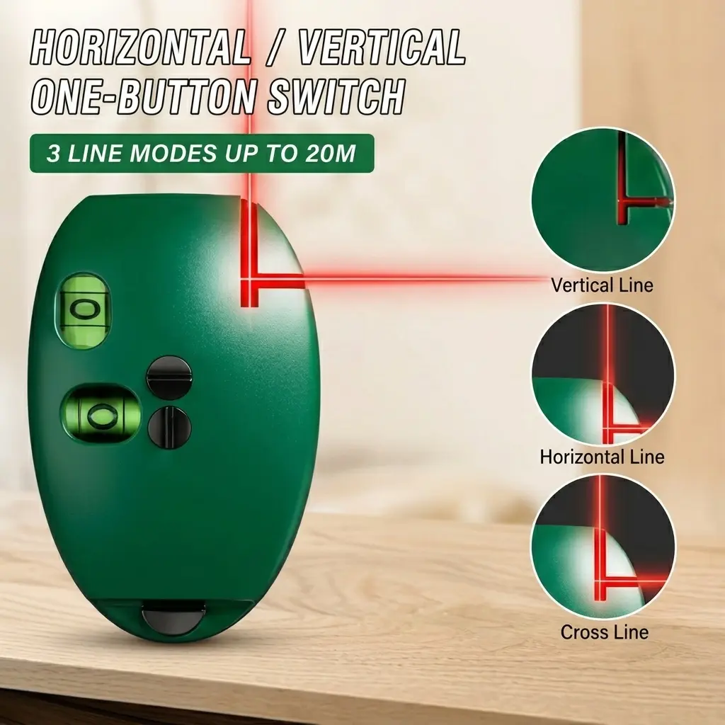 90° High-Precision Laser Level Tool - Line Marker for Floor Tiles, Wall Surfaces Alignment, Home Renovation, Laser Tool, Tools And Gadgets, Work Tools
