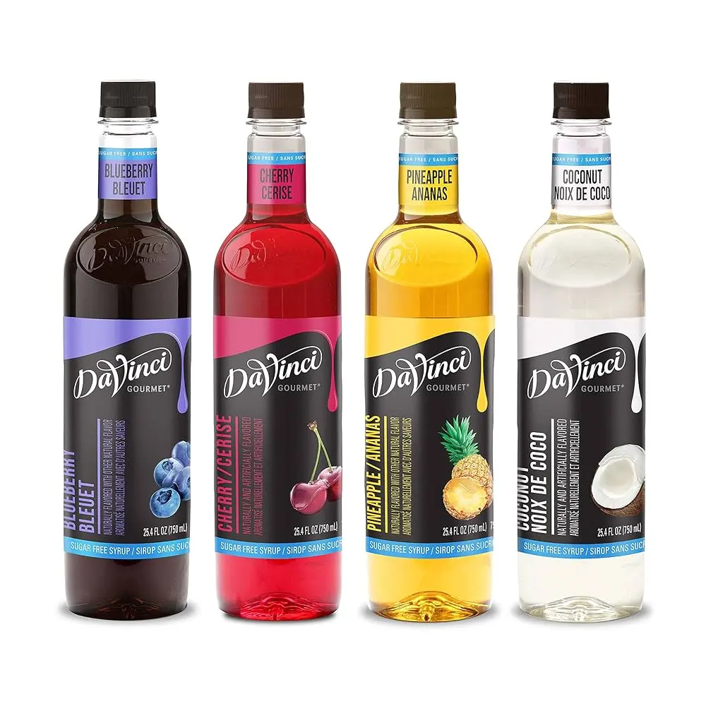 DaVinci Gourmet Blueberry Flavored Syrups - 750ml Mix-and-Match Bottle, Coffee & Lemonade Enhancer for Customized Beverage Experience