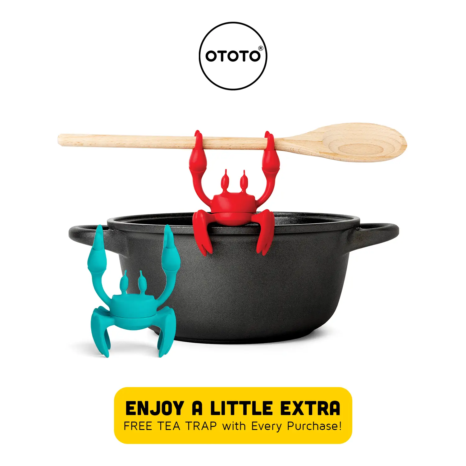 OTOTO Red Crab Silicone Utensil Rest - Kitchen Gifts, Silicone Spoon Rest for Stove Top - Heat-Resistant, Steam Releaser Racks