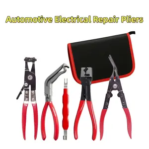 Summer Wins - Automotive Electrical Repair Pliers Set, including automotive repair pliers, high-carbon steel connector separation pliers (60°), hose clamp pliers, clip removal pliers, plug removal tool, and terminal removal tool, comes with a storage bag.