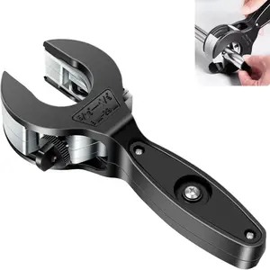 Ratchet-type Pipe Cutter, Adjustable Ratcheting Tubing Cutter Tool for 5/16" to 1-1/8" Tubing, One-hand Fast Pipe Cutting Tool for Copper PVC Soft Metal Pipes, 2 In 1 Tube Cutter