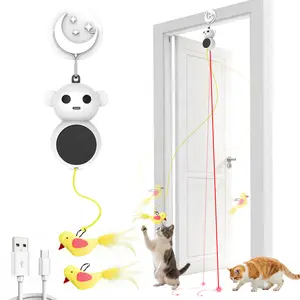 CatPick 360 ° Cat Laser Interactive Toy Automatic Rotation Indoor Electric Bird Feather Magic Stick Toy with Automatic Continuous Entertainment
