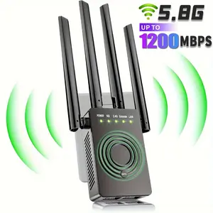 2025 Fastest WiFi Extender, Dual Band 2.4/5.8GHZ WiFi Internet Booster for Home Wireless, 1200Mbps Signal Amplifier with Ethernet Port/Super Antenna, Wi-Fi Repeater Cover to 12000Sq.Ft./100+ Devices