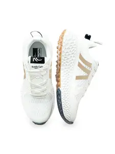 White sneakers (women's) — stylish patchwork design, lightweight and fashionable, casual platform style, lace-up sneakers, suitable for fitness, walking, running, and other activities.