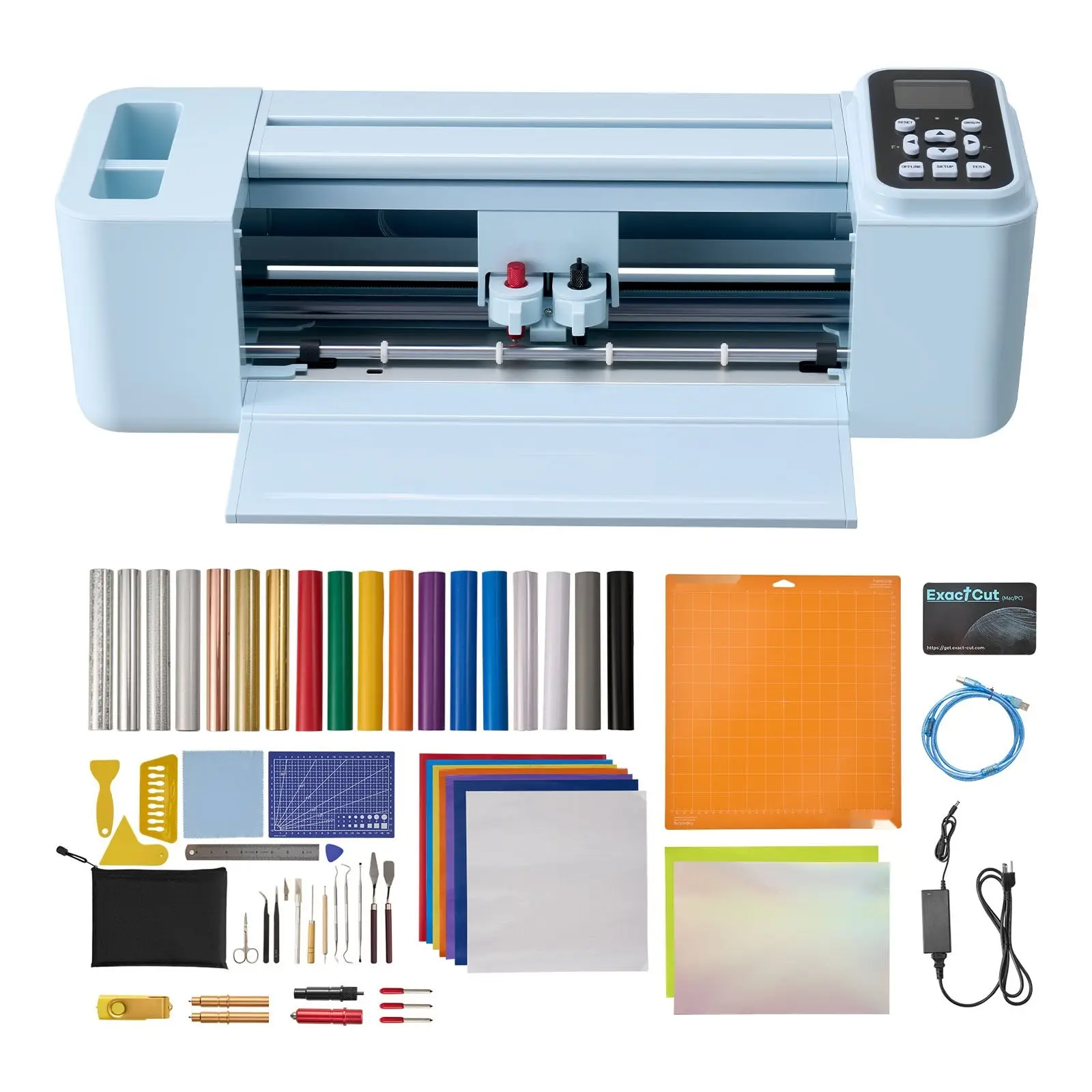 Vinyl Cutting Machine 12-Inch Cutter With Button And Screen Control, Includes Materials, Tool Kit, And 5000+ Built-In Design Resources, Compatible With Mac Windows Android iOS, Ideal For Crafts And Vinyl Projects